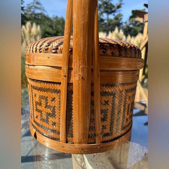 Vtg Chinese Wedding /Betrothal Lidded Basket - Picture 5 of 10